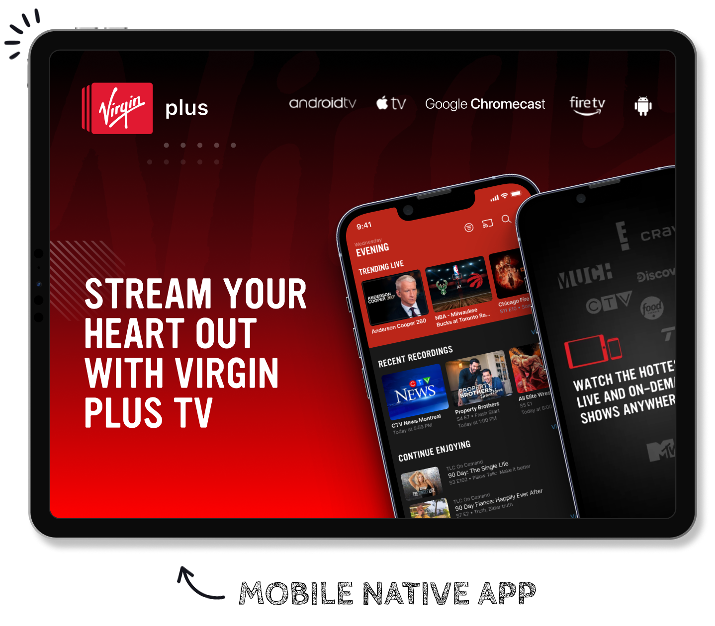 Virgin Plus TV streaming app preview