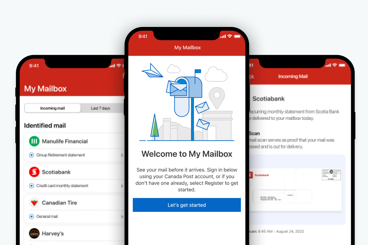 Canada Post My Mailbox feature - AI-powered mail management interface